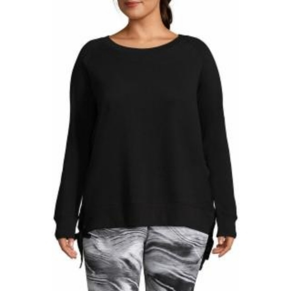 Xersion Sweatshirt Black Lace Up 0X NWT - Picture 1 of 6